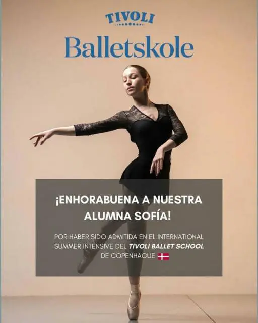 Sofía admitida en el International Summer Intensive 2024 del Tivoli Ballet School